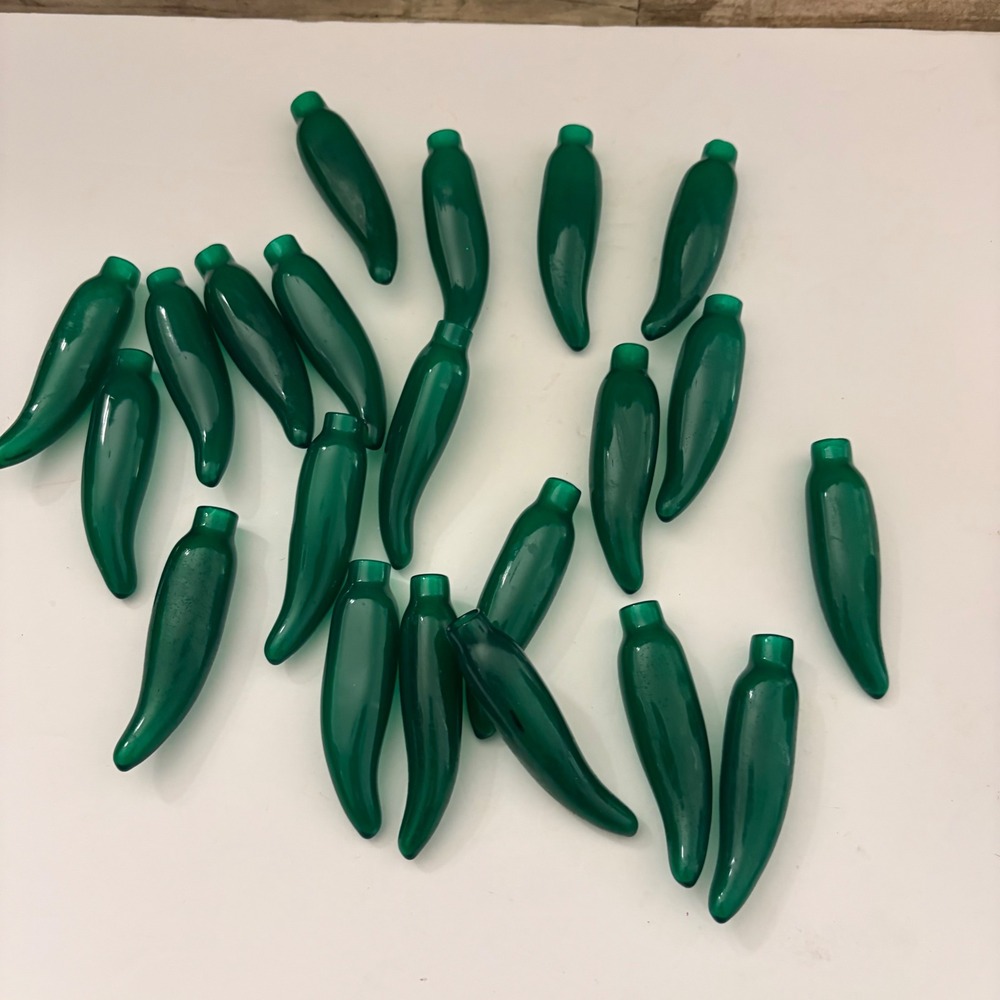 Vintage Green Chili Pepper Light Covers Jalapeno Party Decor Set 20pc